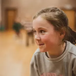 A child enjoying games and activities during Derryvolgie Kids on a Friday evening at St Columba’s Church.