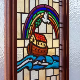Noahs Ark - Stained Glass window pane in St Columbas Derryvolgie
